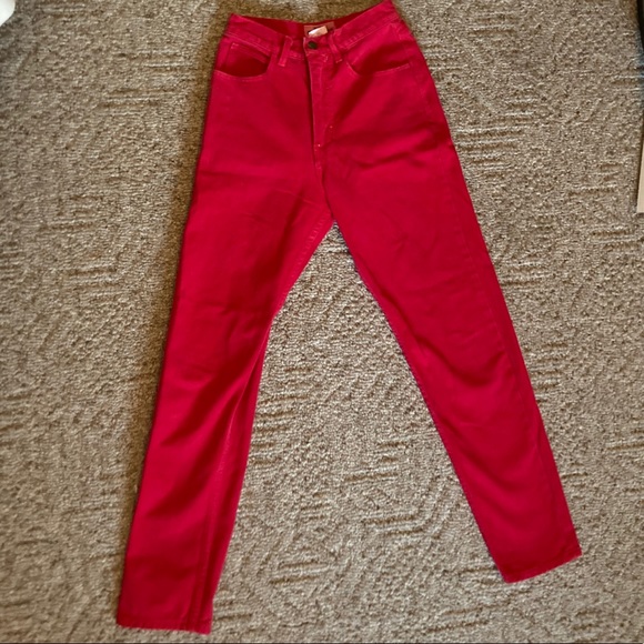 VINTAGE GUESS bright red high waisted jeans - Picture 2 of 9